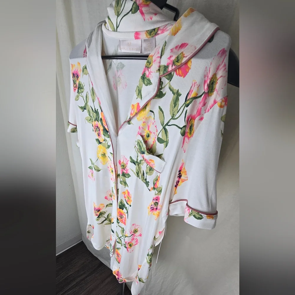 Rachel Parcell Sleep Shirt in Ivory Poppy Vine. NWT Size Medium Floral Print - Picture 8 of 10